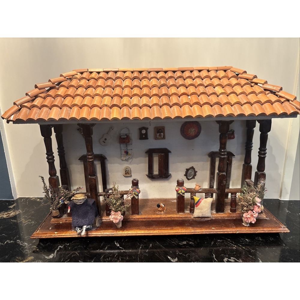 Colombia Handcrafted Miniature Casita House Porch Colombian Balconies Wall Art